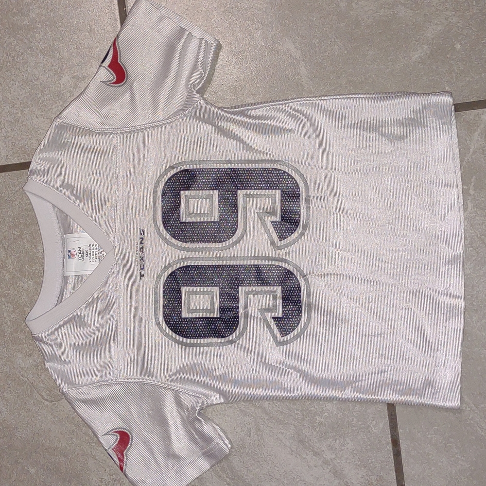 GIRLS NFL HOUSTON TEXANS WATT 99 SPARKLE JERSEY. SIZE XSMALL